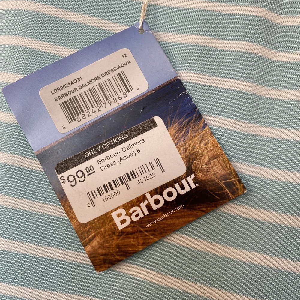 Barbour NWT Dalmore Dress Aqua Size 8 Pocket Tank - Picture 3 of 7